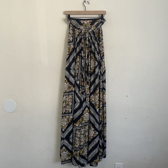 Free People Serendipity Strapless Wide Leg Jumpsuit Romper Black Multi Print XS - Picture 3 of 8